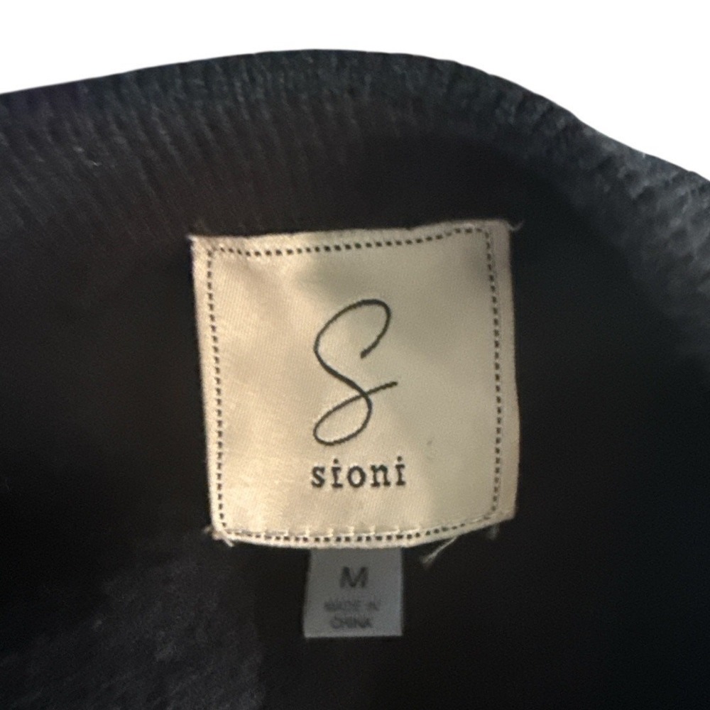 Sioni Black Cardigan Gold Braided Trim & Ornate Faux Pearl Buttons Size Medium - Picture 6 of 7